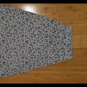Cheetah Print Gray Long Skirt